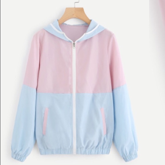baby blue windbreaker jacket